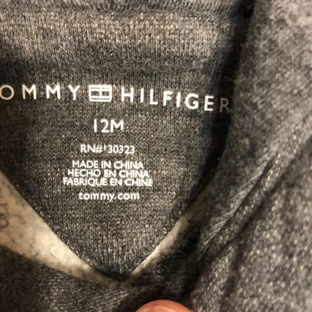 Tommy Hilfiger Infant 12m Gray and Black Hoodie